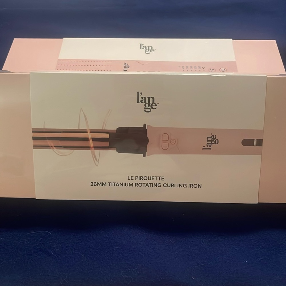 L’ange Le Pirouette 26mm Titanium Rotating Curling Iron Pink NIB SEALED